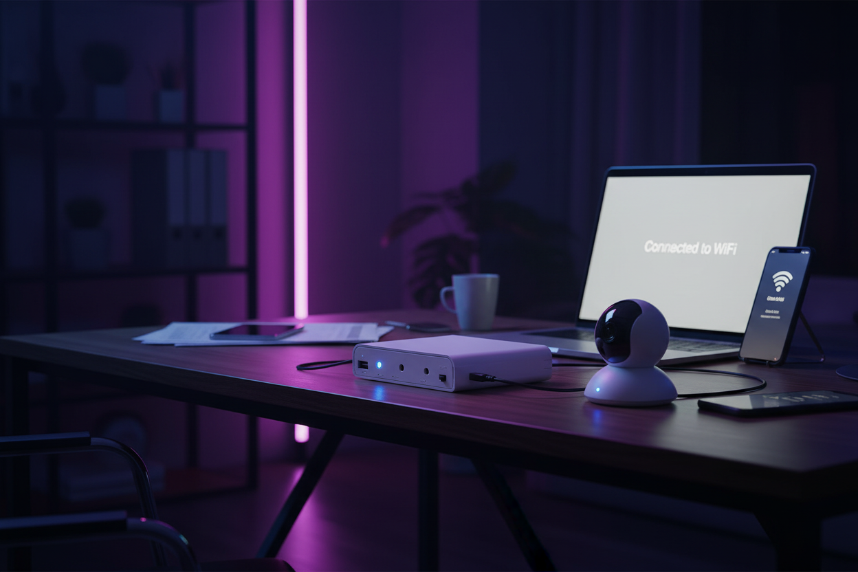 UPS keeping router and camera powered during outage